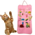 thumbnail image 4 of Pink Felt Pet Toy Storage Wall Bag - Foldable Easy-to-Clean Design, Organize & Display Pouch, Teaser Toy Storage for Cats & Dogs, Space-Saving Cute Wall-Mounted Organizer, 1pc, 4 of 6