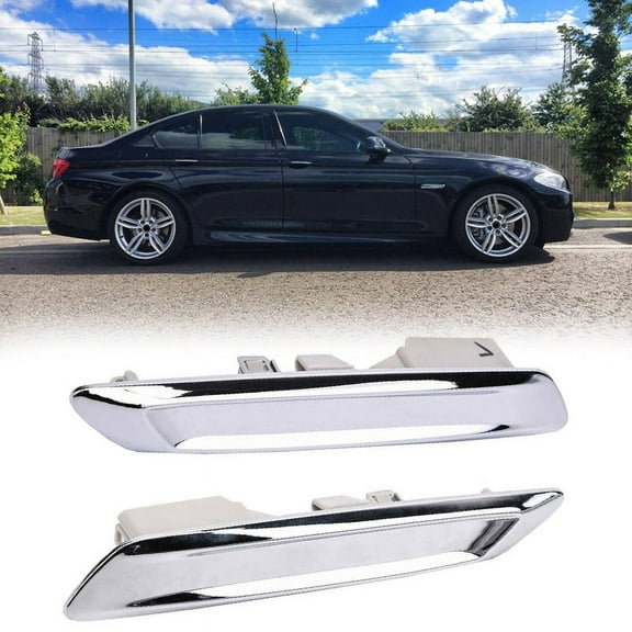 Car Front Left & Right Chrome Fender Trim Molding For- F10 F11 528I 535I 51137336645 51137336646