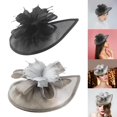 thumbnail image 1 of 2 piezas de malla fascinator sombrero mujeres  estilo vintage cóctel té fiesta nupcial pastillero sombrero Derby diadema tiara sombrero gris negro Soledad  sombrero tocado, 1 of 10