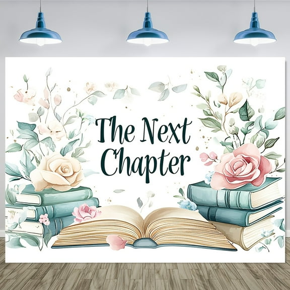 Book Themed Bridal Shower Backdrop The Next Chapter Bride to Be Photography Background Floral Fall in Love Wedding Engagement Party Decorations Banner Supplies Photo Booth Props