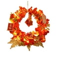 thumbnail image 4 of RKSTN Couronne Artificielle de Nouvel An pour Porte d'Entrée, Couronne de Fête Murale, Cheminée Extérieure, 4 of 8