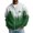 Green, variant on Men's Waffle Knit Zip Jacket Winter Forest Deer Print Ribbed Collar Casual Cardigan Long Sleeve Side Pockets Relaxed Seasonal Outerwear for Festive Weekends