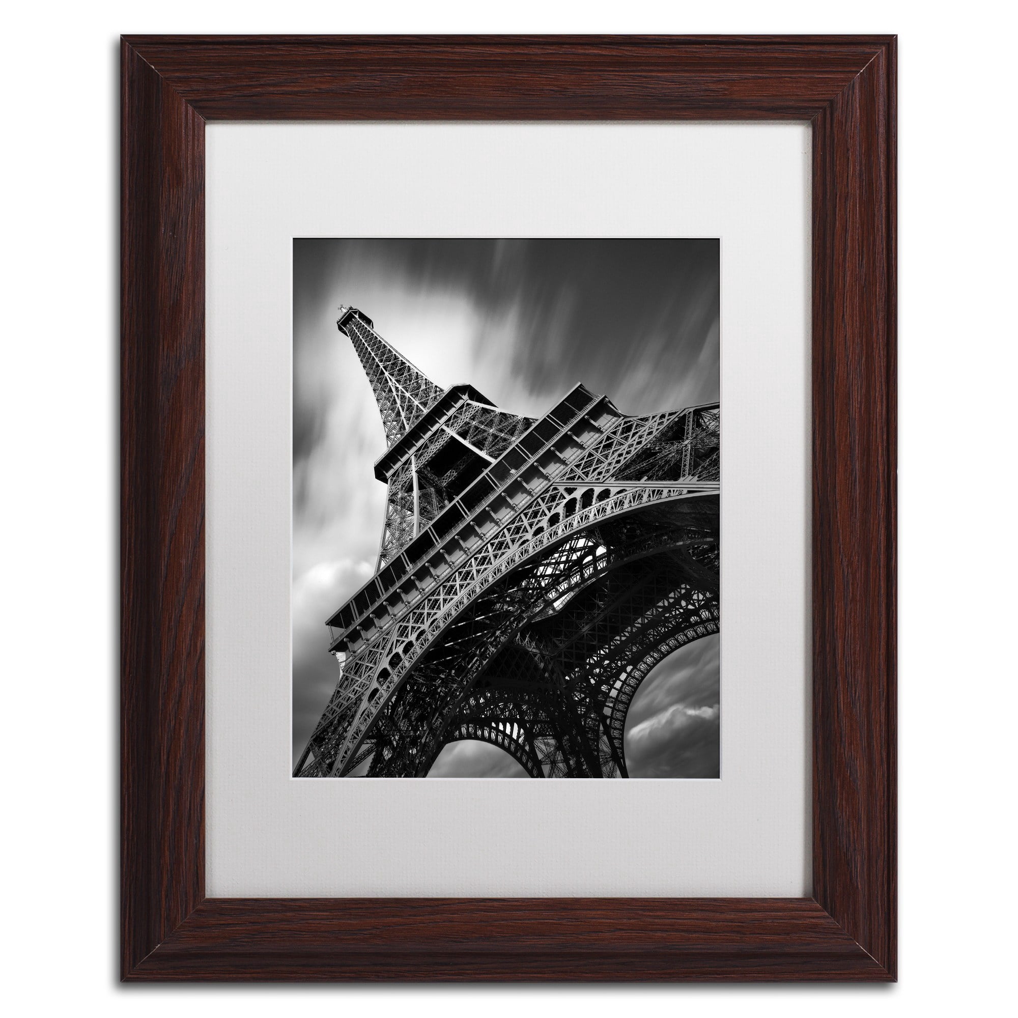Trademark Fine Art "Eiffel Tower Study II" Canvas Art by Moises Levy White Matte, Wood Frame