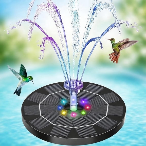 3.5W LED Solar Fountain Pump with 3000mAh Battery, Outdoor Solar Bird Bath Fountain with Various Spray Effects & Crystal Ball - Solar Powered Water Pump for Garden, Pond