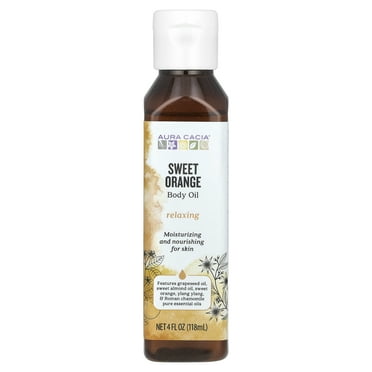 Aura Cacia Aromatherapy Body Oil Relaxing Sweet Orange 4 fl oz 118 ml