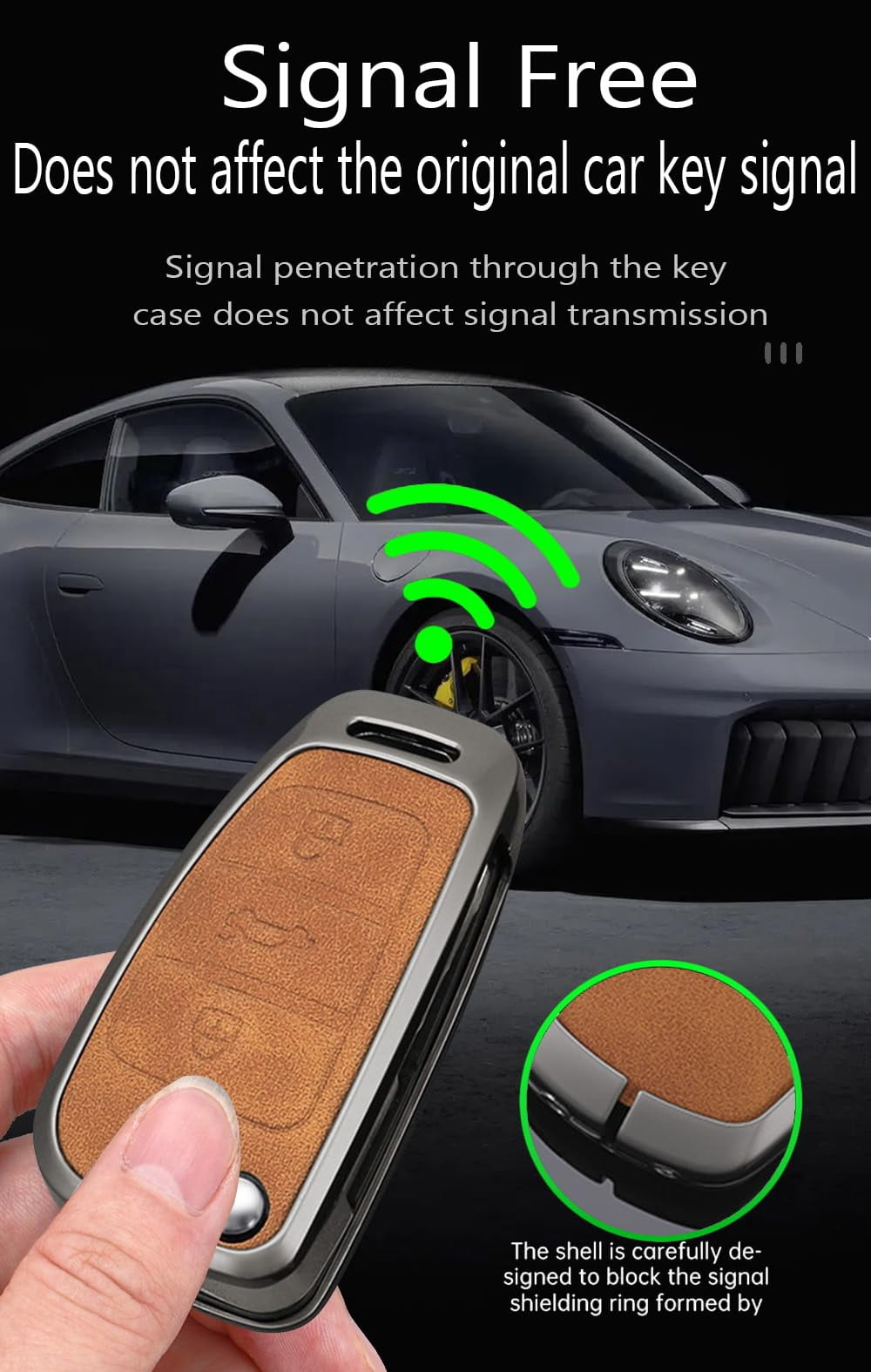 Fit for Audi Flip Key Fob Cover with Keychain Metal Car Key Shell Case Leather Key Holder for A1 A3 A4 A5 A6 A6L A8 Q2 Q3 Q5 Q7 TT TTS R8 S3 S4 S5 S6 RS3 RS4 RS Key Remote