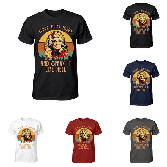 Men's Funny Vintage Dolly T-Shirt Country Music Legend Tshirt Short Sleeve Crewneck Graphic Tees Fall Fashion Tops XL