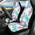 thumbnail image 2 of Xoenoiee Colorful Butterflies Print Car Front Seat Cover Saddle Blanket, Universal Fit, Auto Bucket Seats Cover Seat Protector Decorative Auto Interior Accessory, Easy to Install, 2 of 6