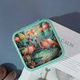thumbnail image 4 of Autua Flamingos Tropical Scene Lanterns Mini Jewelry Travel Case for Women - Compact Size Jewelry Organizer with Multiple Storage Spaces Green, 4 of 5