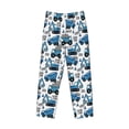 thumbnail image 6 of Uemuo Blue Excavator Pattern Men's Wide Leg Palazzo Lounge Pants with Pockets Light Weight Loose Comfy Casual Pajama Pants-Small, 6 of 9