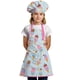 thumbnail image 2 of Delantal SANDJEST Ice Cream Kid para niñas con bolsillo y gorro de chef, 2 of 8