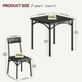 thumbnail image 3 of Luku Wood Kitchen Room Table Set with 2 Upholstered Chairs - Stylish Dining Set for Small Spaces, 3 of 9