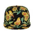 thumbnail image 2 of Daiia Sunflowers And Bird print Flat Bill Hats Flat Brim Trucker Cap Baseball Cap Adjustable Classic Low Profile Hat Unconstructed Plain Cap, 2 of 9