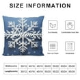 thumbnail image 5 of Heduofu Pillowcase Pillow Cover Protector Pillow Sham Winter Christmas Snowflakes New Year Blue Queen with Zipper for Long Throw Pillow White, 5 of 5