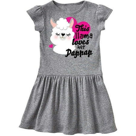 

Inktastic Valentines Day This Llama Loves Her Pappap Gift Toddler Girl Dress