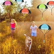 10Pcs Fly Toys Hand Throwing Parachutes Army Man Toss up Outdoor Toys for Kids (Five Color)