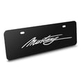 thumbnail image 2 of Ford Mustang Script 3D Logo 12" x 4.25" European Look Black Half-Size Stainless Steel License Plate, 2 of 5