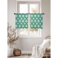thumbnail image 3 of Teal Green Floral Sheer Curtains 45 Inch Length 2 Panels Set Window Treatments, Spring Flowers Modern Abstract Art Farmhouse Rod Pocket Semi Curtains for Living Room/Bedroom/Kitchen, 104"W x 45"L, 3 of 7