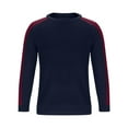 thumbnail image 3 of Mens Crew Neck Blouses Tops Knit Sweater Shirts Athletic Stretch Slim Fit Sweatshirt Comfort Casual Sweaters Tops Comfy Fall Fashion Outfits Winter Clothes, 3 of 5