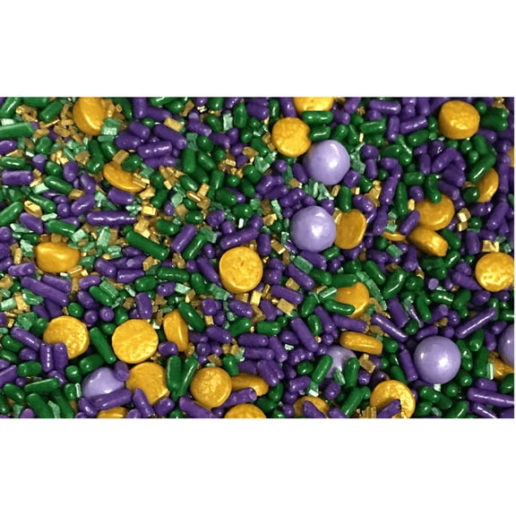 Sprinkle Deco® Mardi Gras Deluxe King Cake Edible Decoration Confetti Sprinkles Cake Cookie Cupcake IceCream Donut Quins