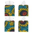 thumbnail image 2 of Sikiie Sunflowers Leather Tissue Box Cover Square, tissue box holder, Tissue Box with Bottom Belt-5.2”x5.2”x5.2”, 2 of 7