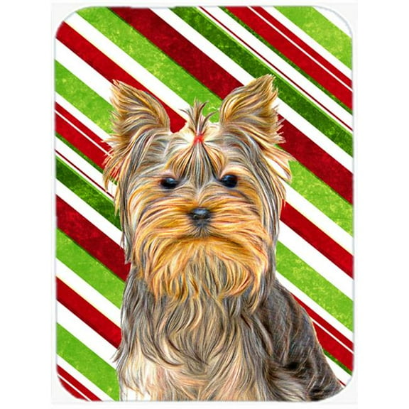 Candy Cane Holiday Christmas Yorkie & Yorkshire Terrier Mouse Pad, Hot Pad or Trivet