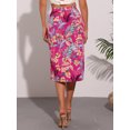 thumbnail image 4 of DARING DIVA Women's Tropical Beach Ruched Split Thigh Lightweight  Skirt XS Hot Pink, 4 of 6