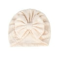 thumbnail image 2 of Mgmyaa Baby Girl Solid Color Knitted Bow Hat Cute Infant Cap Warm Toddler Headwear Soft Stretch Daily Casual Outdoor Protective Accessory Charming Sweet Essential Newborn, 2 of 9