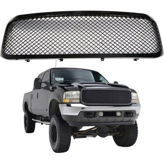 Genrics Front Hood Bumper Grille 1C3Z8200BAA Grill Replacement for F250 & F350 Excursion 1999-2004