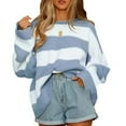 thumbnail image 6 of Bovemsi Womens Sweaters Cozy Women's 2025 Autumn And Winter Round Neck Long Sleeve Striped Sweater Women Business Casual Sweaters, 6 of 8