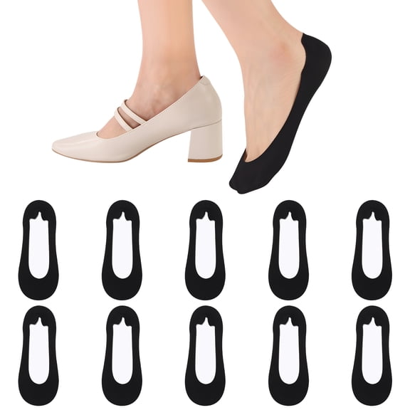 Bocaoying 10 Pack No Show Low Cut Liner Socks for Woman, Non Slip Breathable Flat Socks, Moisture-wicking Invisible No See Sock, Soft Boat Socks Ultra Low Cut Socks for Girls Women, US Size 5-7