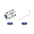 thumbnail image 3 of 4Pcs 8mm to 10mm Aluminum Alloy Shaft Coupling L25xD19 Flexible Coupler Beam Stepper Motor Joint Connector Silver, 3 of 6