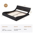 thumbnail image 6 of Sha Cerlin Black Full Platform Bed, Leather Bed Frame with Adjustable Headboard, Adults, 6 of 6