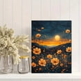 thumbnail image 2 of UXIEQU 12x16 Inch 2D Flat Moonlit Meadow Wall Art Orange Wildflowers Starry Night Rustic Home Decor, 2 of 8