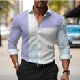thumbnail image 1 of Camisa a cuadros con líneas 3D para hombre, camisa de manga larga con solapa de alta calidad, camisa social para hombre, ropa de lujo, camisa ajustada para baile de graduación, camisa extragrande, 1 of 6