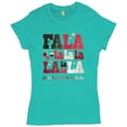 thumbnail image 1 of Tee Hunt FA La La Merry Christmas T-Shrit Deck The Halls Christmas Party Women's T-Shirt Tee, Light Blue, X-Large, 1 of 5