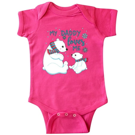 

Inktastic My Daddy Loves Me- cute polar bears Gift Baby Boy or Baby Girl Bodysuit