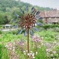 thumbnail image 3 of Sunnydaze Whirling Petals 48" Blue and Brown Solid Iron Wind Spinner, 3 of 7