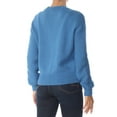 thumbnail image 2 of maison Jules Womens Ribbed Sleeve Pullover Sweater, Blue, Small, 2 of 2