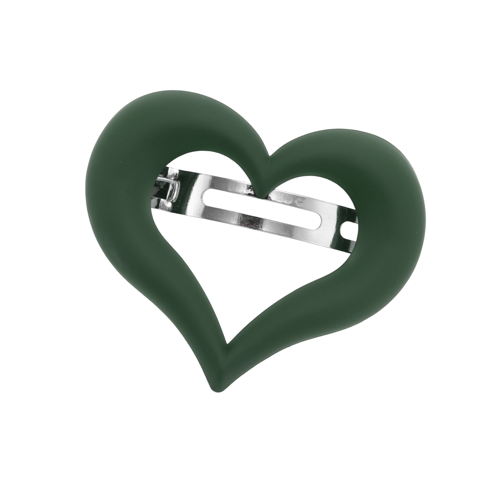 Unique Bargains Classic Unique Design Heart Hairdo Clips Green