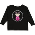 thumbnail image 3 of Inktastic Girls Pink Kokeshi Doll Cute Girls Long Sleeve Toddler T-Shirt, 3 of 5