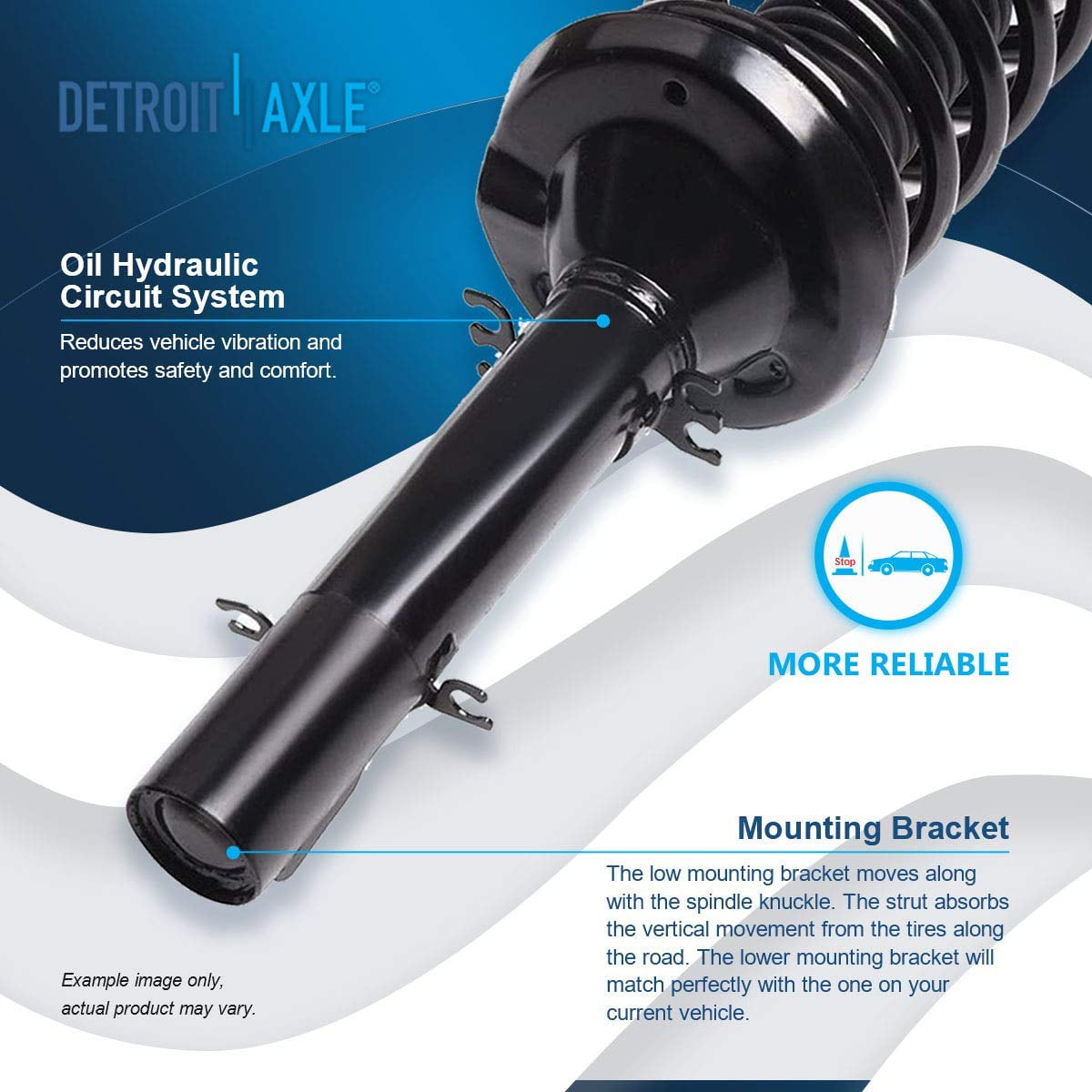 Detroit Axle - Front Struts for 1999-2005 Volkswagen Jetta 1998-2010 Beetle 1999-2006 Golf Complete 2 Struts w/Coil Spring 2000 2001 2002 2003 2004 Replacement Ready Struts Assembly