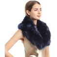 thumbnail image 1 of Collier en Fausse Fourrure pour Femmes, Foulard d'Hiver pour Dames, Cache-Cou (Marine), 1 of 4