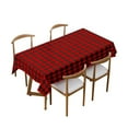 thumbnail image 5 of Christmas Plaid Tablecloth Rectangle - Red Buffalo Plaid Linen Cotton Gingham Tablecloth Xmas Table Cloths, Winter Farmhouse Table Decorations for Dining/Parties/Holiday, 55 x 55 Inch, 5 of 7