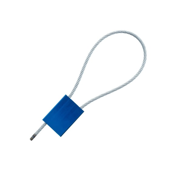 Secure Cable Ties 12 Inch Blue Blank Pull Tight Galvanized Steel Cable Seal with 3.5mm wire - 50 Pack