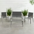 thumbnail image 3 of Best Choice Products 4-Piece Outdoor Textilene Patio Conversation Furniture Set w/ Loveseat, Table - Taupe/Charcoal, 3 of 9