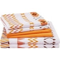 thumbnail image 1 of REJODA-Orange Boho Printed Sheet Set King Size, 6 Piece Geometric Soft Microfiber Sheets Pillowcases Deep Pocket, 1 of 4