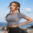thumbnail image 7 of Yoga Basic Women's Compression Sport T-Shirt Basic T Shirt Gym Top Fitted Shirt, 7 of 7