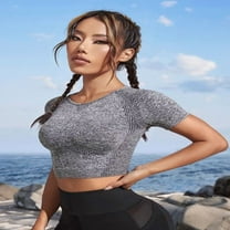 Yoga Basic Women's Compression Sport T-Shirt Basic T Shirt Gym Top Fitted Shirt