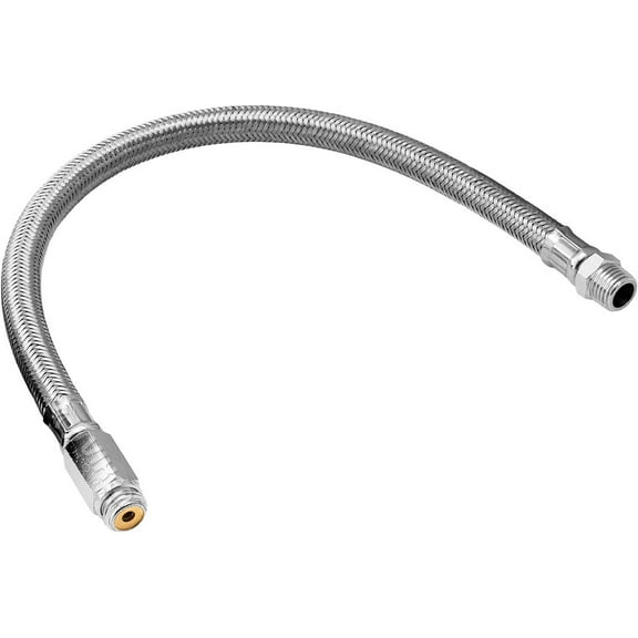 Vixen Horns Stainless Steel Air Compressor Braided Leader Hose with Check Valve 1/4" NPT Male to 1/4" NPT Male 13inch Chrome VXA7330